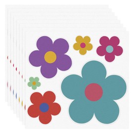 DXNQ 8 Sheets Daisy Stickers, 48 Pieces Daisy Flower Decals Car Mirror Window Bumper Clings, Self Adhesive Decoration Vinyl Daisy Decals for Window Wall Laptop, Car Accessories (Style 3)