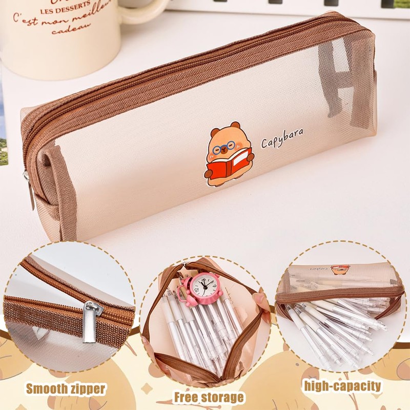 Capybara Pencil Case Kit,57Pcs Capybara Stationery Set School Pencil Pouch