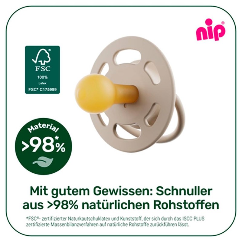 NIP Cherry Round Dummy Night 0-6 Months, Luminous Dummy, from