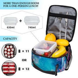 Axolotls Lunch Box for Girls Kids Cute Blue Ocean Animal Reusable Insulated Lunch Bag Waterproof Leakproof Thermal Cooler Tote for Boys Teen School Picnic Travel Hiking Office