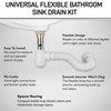 Universal Flexible Bottle Trap for Bathroom Sink Drain - 1-1/4