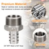 sourcing map Stainless Steel Barbed Fitting 3/4" NPT Male to