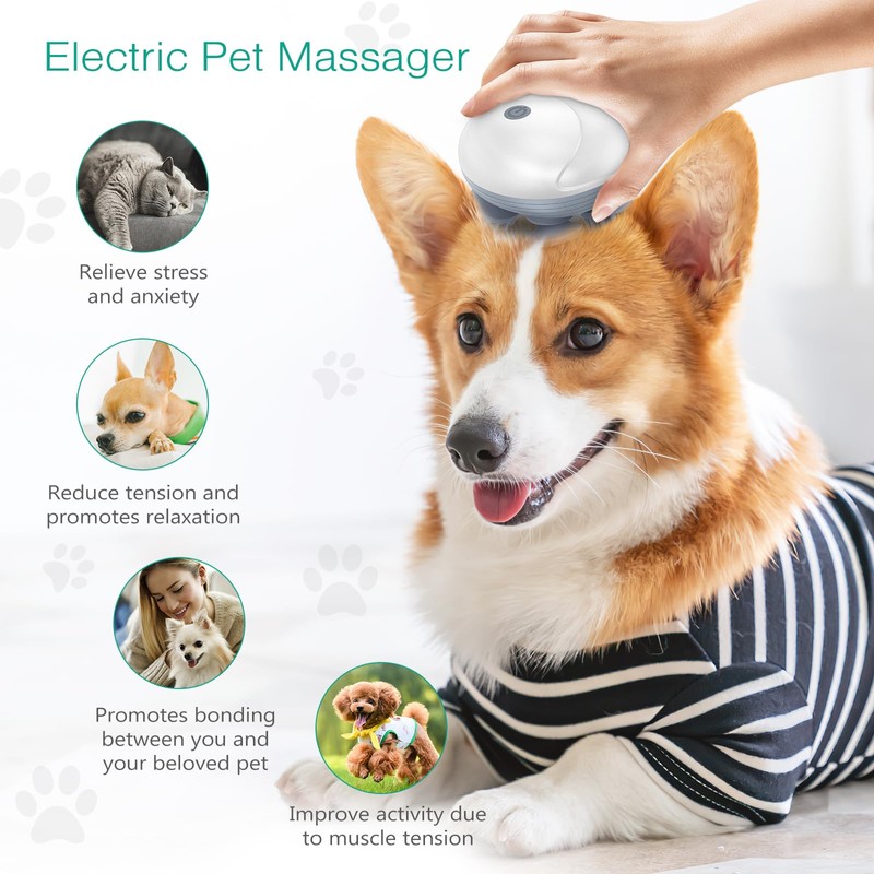 ORIA Handheld Pet Massager for Dog and Cat, Electric Cordless