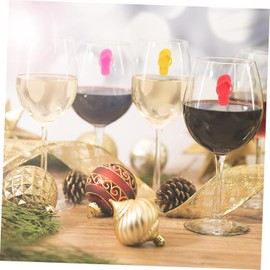 9 piezas Marcadores de Copa Vino Reutilizables de Silicona Identificadores Decorativos para Fiestas Bares Reuniones