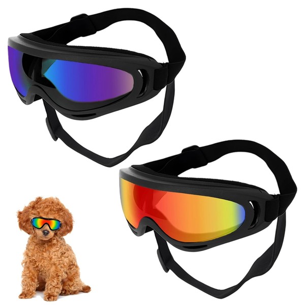 ZKFSIE 2PCS Dog Goggles, Dog Sunglasses for Medium to Large