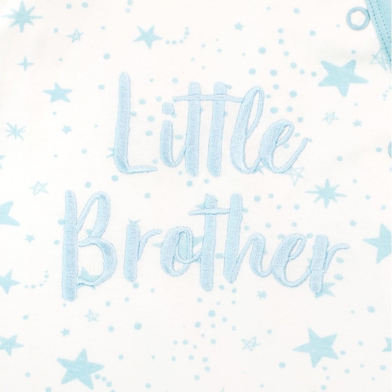 Harry Bear Baby Sleepsuit Little Brother White 0-3 Months