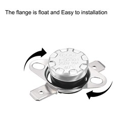 uxcell KSD301 Thermostat 40°C/104°F 10A Normally Closed N.C Adjust Snap Disc Temperature Switch for Microwave,Oven,Coffee Makers 2pcs,Bakelite Material