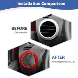 RT-TCZ for Wrangler JK Air AC Vents Cover Trim Rings Red for Jeep Wrangler JK JKU 2007 2008 2009 2010 Red Interior Accessories 4pcs