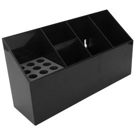 Hairdressing Tool Storage Box Scissors Organizer Holder Hair Clips Combs Multifunctional Sturdy Beautiful Suitable for Salon and Home Use (Black)