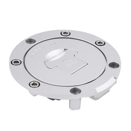 EVTSCAN Fuel Tank Cover, Stainless Steel Fuel Gas Tank Cap Cover Lock Keys for Honda CBR600RR 2003-14 CBR600F4 F4i 2001-2006