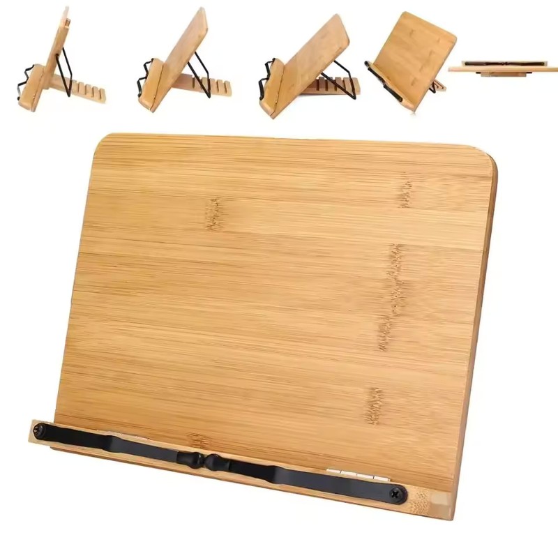 28 x 20 cm Adjustable Bamboo Book Stand with Page