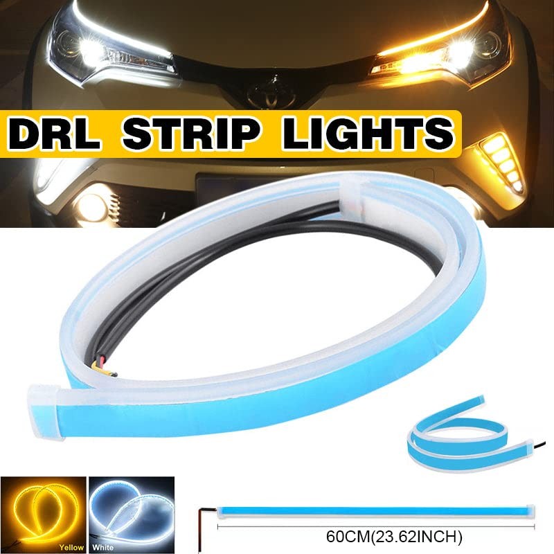 AIMALL 2X 60CM Car LED Strip DRL Turn Signal Switchback