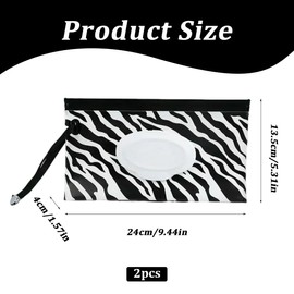 UEIOAVL Baby Wipe Holders, 2 Stück Feuchttüchertaschen Baby-Feuchttücherspender Zebra-Feuchttüchertasche tragbare wiederverwendbare Feuchttüchertasche Reise-Feuchttücherspender