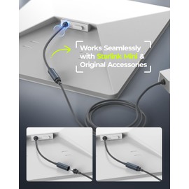 Furnique Starlink Mini DC Extension Cable 18CM, IP65 Waterproof Power Adapter, Male to Female Plug, Compatible with Starlink Mini Pipe Mount & Original Power Cable