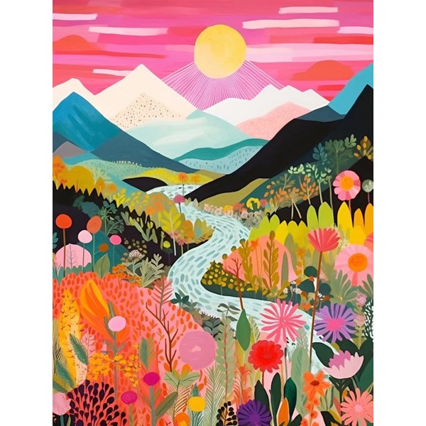 ColourMost`s Original Paint by Numbers Kit –Colorful Mountains #3 (16"x20"