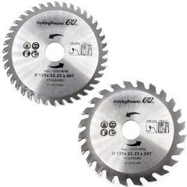 Carbide Circular Saw Blade Diameter 125 mm 22.23 mm / 20 mm / 24T + 40T Teeth for Wood Plastic Cutting Disc Saw Blade Pack of 2