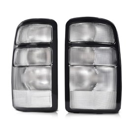 PIT66 Tail Lights Assembly Compatible with Chevy Suburban Tahoe 2000-2006, Fit GMC Yukon/Yukon Denali/Yukon Denali XL 2000-2006 Rear Light Lamps Pair Clear Lens Chrome Housing