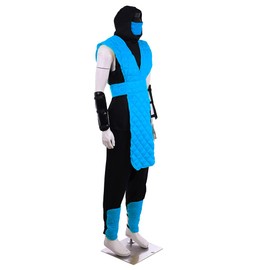 Disfraz de cosplay para hombre MK 11 Sub Zero de 1791, Azul 1, X-Large