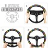 Brosoneto Rainbow Zebra Steering Wheel Cover for Women Men Car