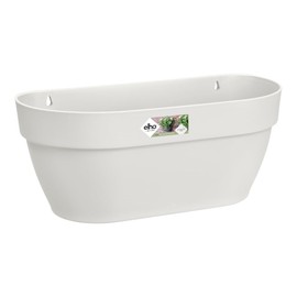 elho Vibia Campana Wall Basket 35 - Planter for Balcony & Outdoor - Ø 35.0 x H 14.8 cm - White/Silky White