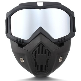 ESYFOR Motorradbrille für Brillenträger, Motorradhelm Reitbrille Winddicht Nebelfest Abnehmbare Staubschutz Motorcycle Maske für Radsport, Geländerennen