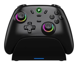 Switch Controller, Compatible with Switch/Switch Lite/Switch OLED Consoles/Android/iOS/Windows, Switch Pro Controller with Charging Station/RGB Hall Effect Joysticks, 1000mAh Controller Switch