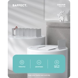 Baffect Adjustable Shelf Dividers, Plastic Purse Shelf Separators, Improved Handbag Organizers for Closet (Set of 2, White)