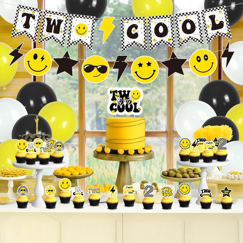 33 Pcs Two Cool Birthday Party Decorations