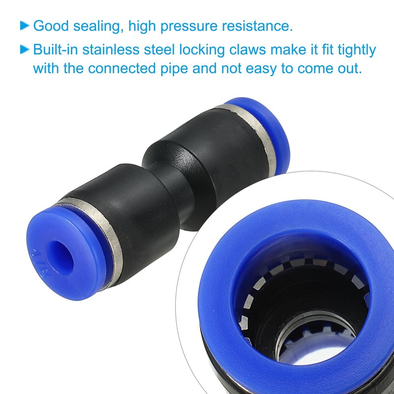 PATIKIL 1/8 Inches Push to Connect Fittings, 5Pcs Plastic Air