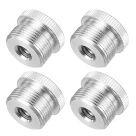 sourcing map Mic Stand Adapter Female 1/4 In to 5/8 In Male Aluminum Alloy Mic Screw Adapter for Microphone Tripod Stand Silver 4 Pcs