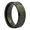 MJ Metals Jewelry 8mm Black Ceramic Ring, Inlay Made from