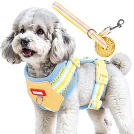 2Pcs Dog Harness Set, Comfortable No Pull Dog Harness, Adjustable Breathable Pet Vest Harness with Leash, Escape Proof Dogs Harness for Training & Walking