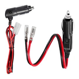 Enchufe de repuesto para encendedor de cigarrillos de 12 V con cable y conector de 2 pines que se puede conectar fácilmente a la radio móvil y radio Cb (2 paquetes)