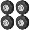 Zolikar 4Pcs 1.3" Beadlock Metal Wheels Rims Hub & Rubber