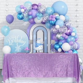 Eternal Beauty Sequin Tablecloth 127x183cm Lavender Glitter Table Cover Sparkle for Party Birthday Wedding Christmas New Year Christmas Decoration