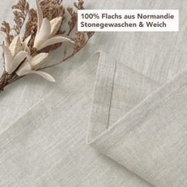 DAPU Linen Napkins 45 x 45 cm Fabric Napkins Pack of 6 100% Linen Napkins Fabric Washable Napkins with Hemstitch Beige