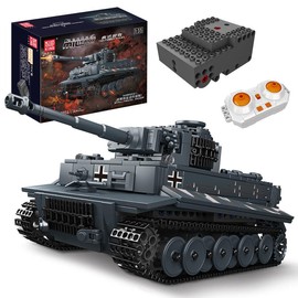 Mould King 20014 MOC Tiger Tank Building Blocks Toy,Remote Control Military Vehicle Model Construction Block Kits Collectible , STEM Educational Toy