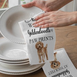 OTOUO Horse Dog Lover Gifts Kitchen Towels, Dog Mom Horse Gifts for Women Dish Tea Towels for Kitchen, Horseshoe Decorative Hand Towels for Bathroom, 16x24 Inch