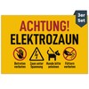 Caution Electric Fence Sign (20 x 13 cm - Set