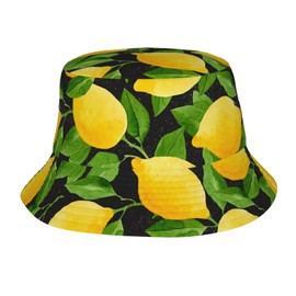 Lemon Bucket Hat for Men Women Printed Fisherman Hat Packable Sun Cap Travel Outdoor Beach Caps