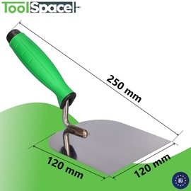 ToolSpace Precision plastering trowel made of stainless steel with rubberised handle, 120 mm, precise tool for applying mortar