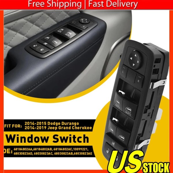 Unbranded Master Power Window Switch Fits 2015-2019 Jeep 2014 Grand