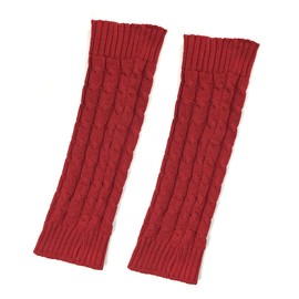 Bowbear Womens Solid Color Cable Knit Leg Warmers, Red