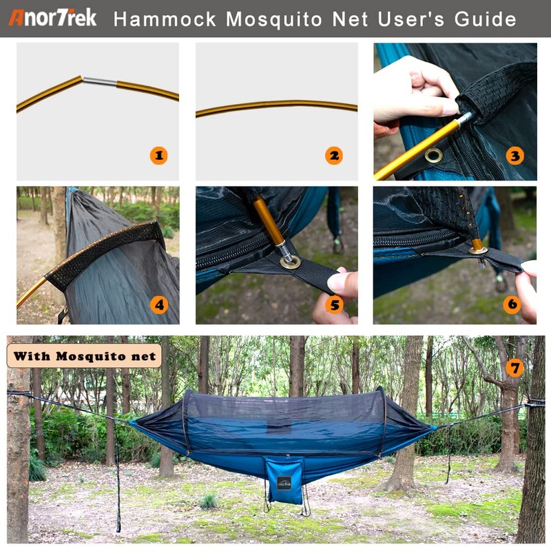 AnorTrek Camping Hammock with Mosquito Net and Rain Fly Tarp,