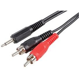 3.5MM PLUG TO 2X PHONO PLUGS- 2M, Audio & Video Cable Assemblies QTY X 1