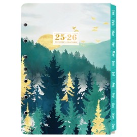 2025-2026 Monthly Planner Refill - Planner Inserts with 7-Hole Punched, from Jan. 2025 - Dec. 2026, 5-1/2" x 8-1/2", Two Pages Per Month, Planner Refills with Monthly Tabs