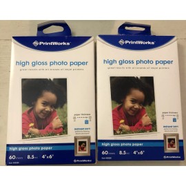 Universal Print Works High Gloss Photo Paper. 60 Sheets 8.5mil 4x6 (Lot Of 2) 120 Total.