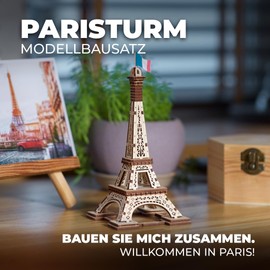 UGEARS Paris Tower 3D Puzzle for Adults - Model Kits Wooden Puzzle Hobbies for Men - 3D Puzzle for Adults - Wooden Model Kit for Building