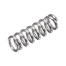 sourcing map Compression Spring,304 Stainless Steel,8mm OD,1.2mm Wire Size,16.3mm Compressed Length,25mm Free Length,61.8N Load Capacity for Home Projects, Silver Tone, 5pcs