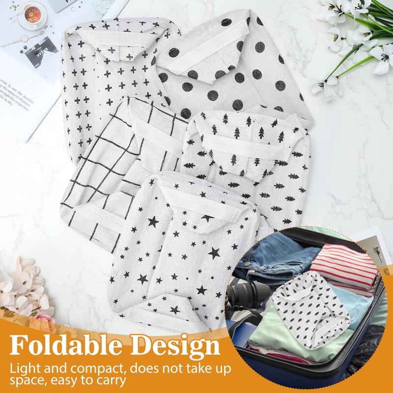 5 Pack Small Fabric Storage Baskets, Collapsible Square Bathroom Storage